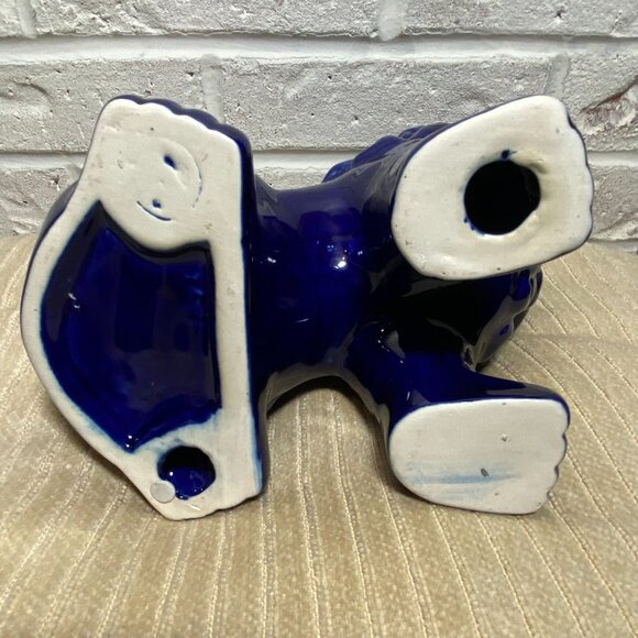 FOO DOG/LIONS - Chinoiserie - Cobalt Blue - Pair - Picture 7 of 8